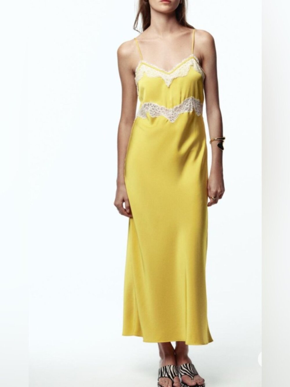 Zara lace satin midi dress